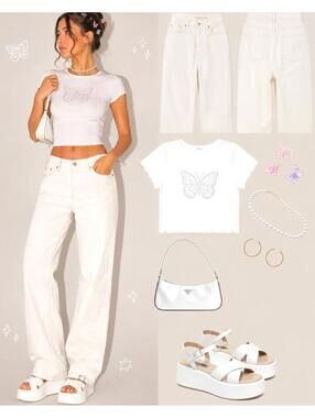 90s White Minimalist Slouchy Straight Denim Jeans High Rise Cotton Size 6